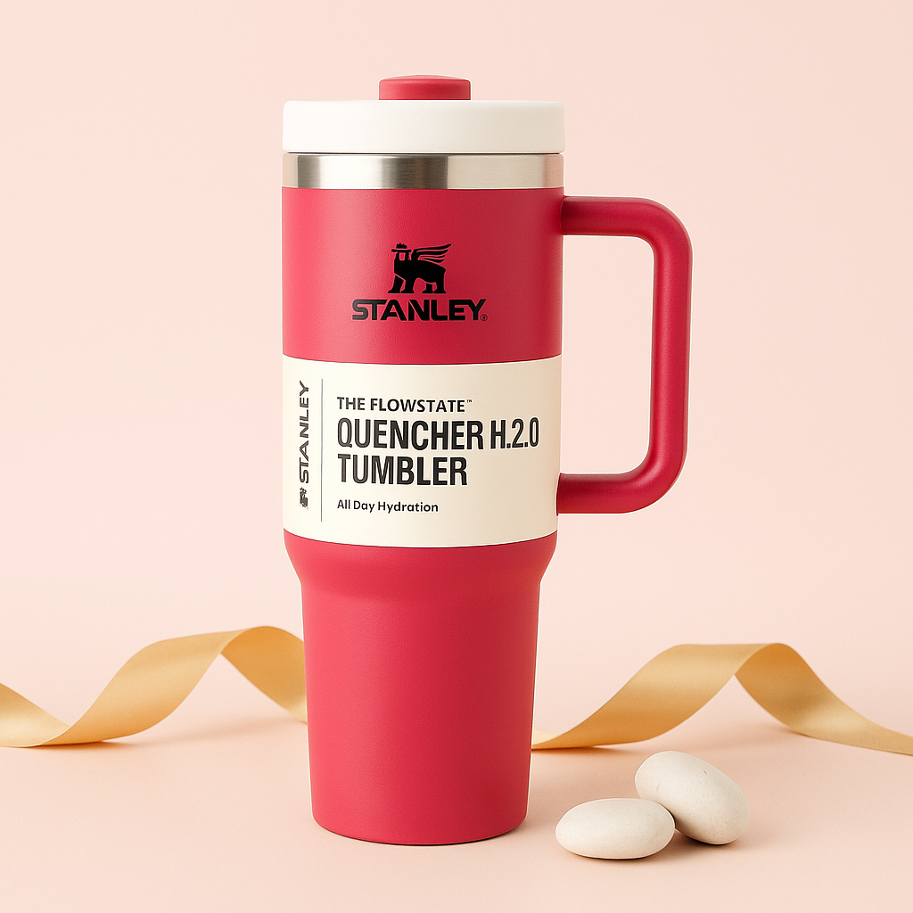 Pink stanley tumbler 40 oz for sale