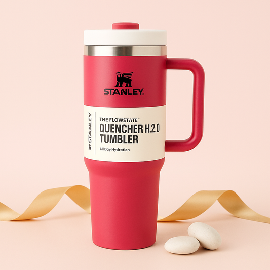 Pink stanley tumbler 40 oz for sale